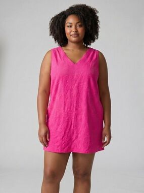 Sea Breeze California Hot Pink Crinkle Swim Cover Up Textured Beach  USA Made